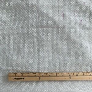 Fabric | Very Vintage White Linen Dotted Swiss, Flocked Dots, 44" x 1.5+ yards